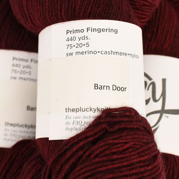 Plucky Knitter Primo Fingering Yarn 3 Skein Lot Merino Cashmere Color Barn Door - Picture 2 of 2